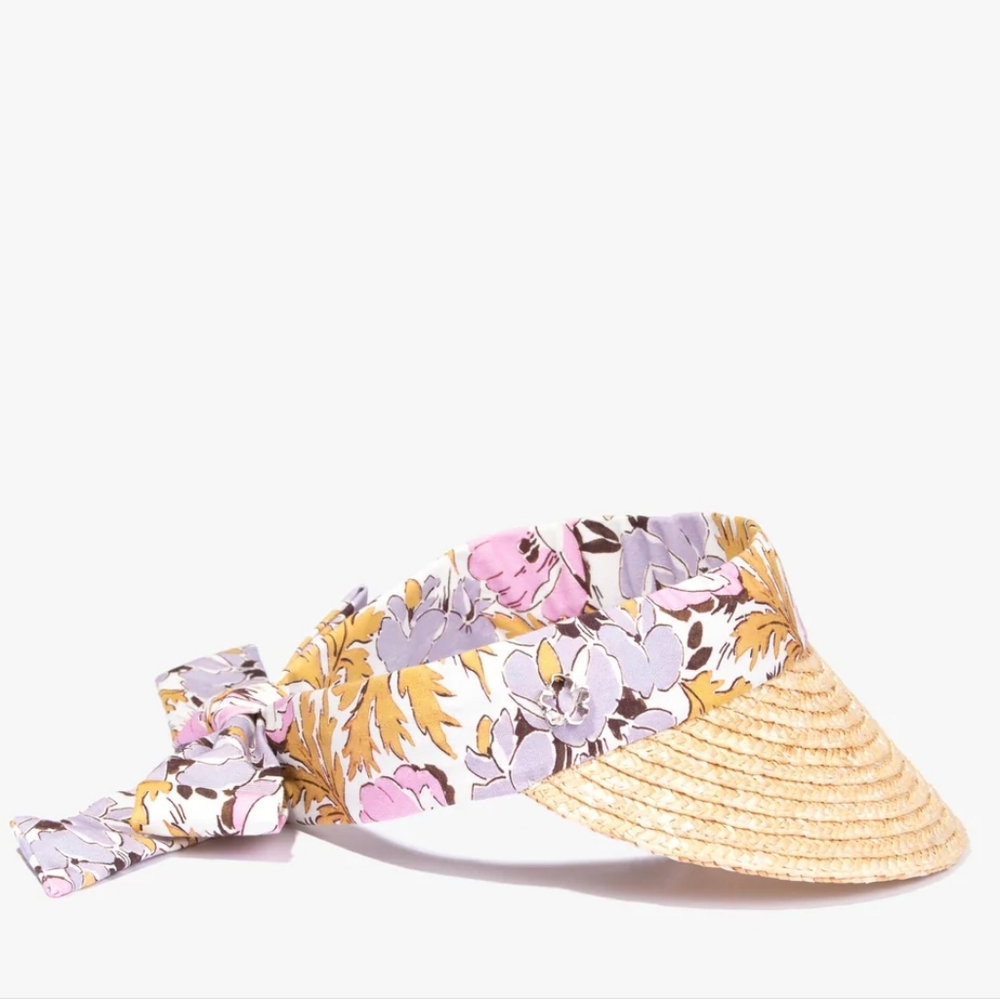 TED BAKER Kylow Printed Straw Visor in Pink